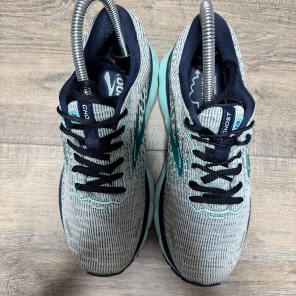 Brooks Ghost 13 Gray/Green Mesh Athletic Shoes Women's Size 7.5 - Picture 2 of 7